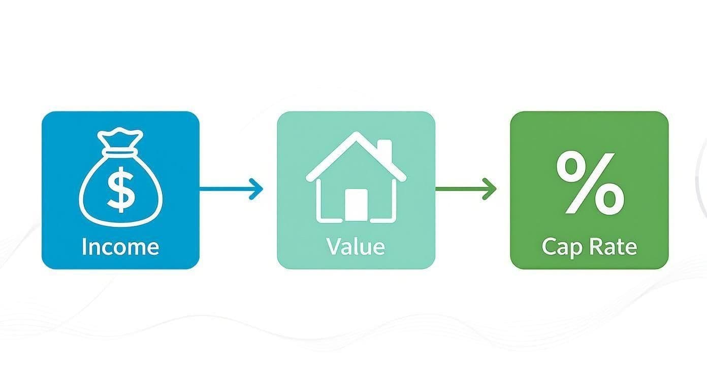 Infographic about capitalization rate formula real estate