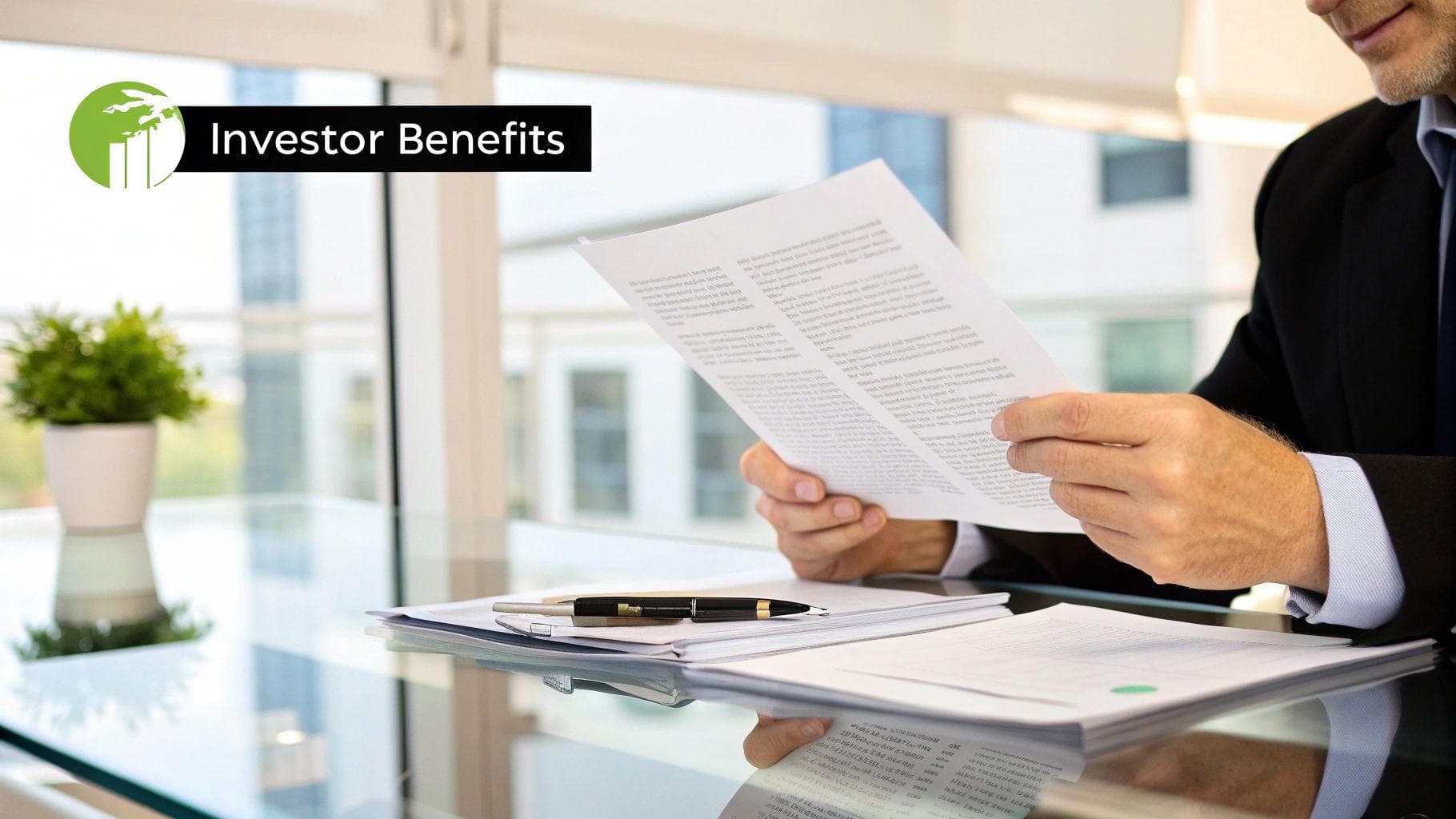A magnifying glass held over a legal document, symbolizing the scrutiny and review process of state securities laws.