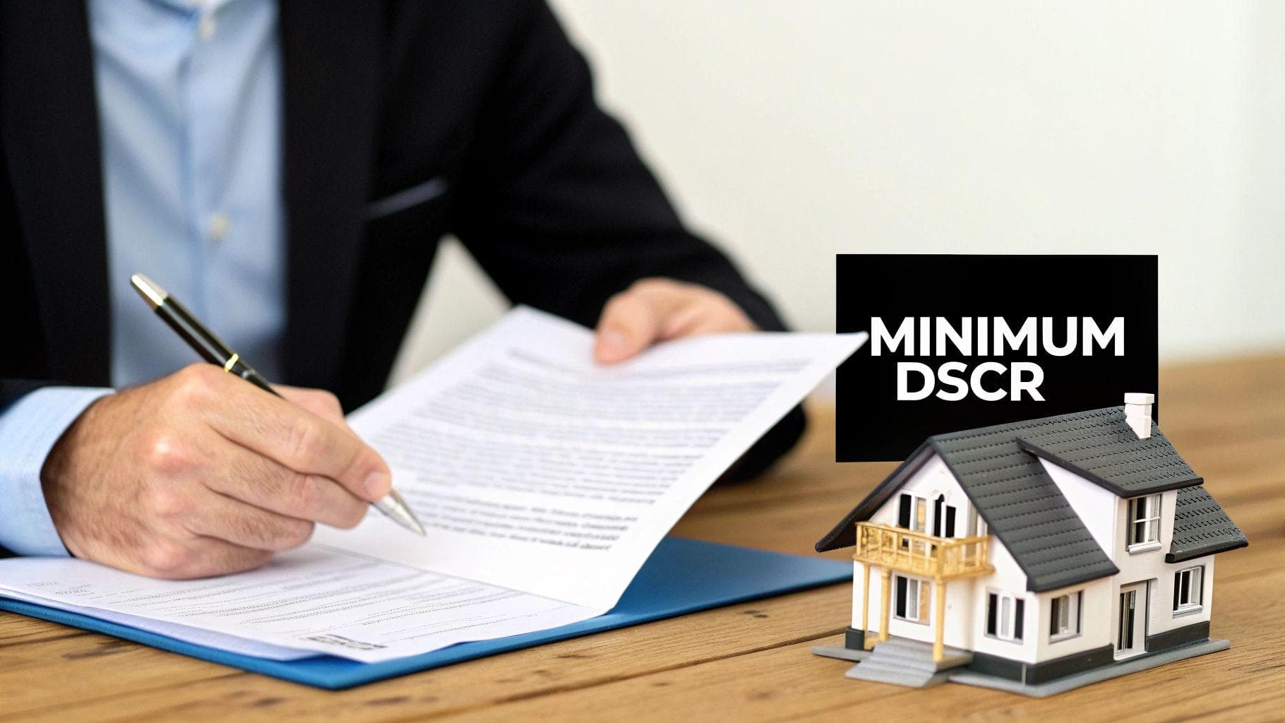 A person reviewing financial documents at a desk, indicating careful analysis.