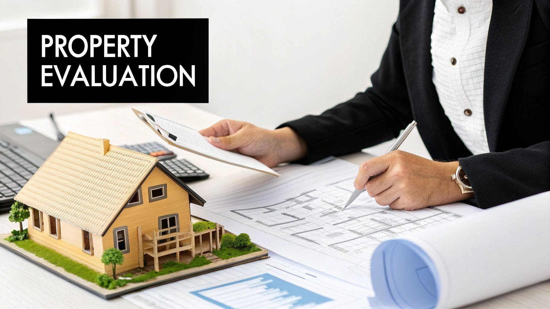 People shaking hands over a table with real estate documents.